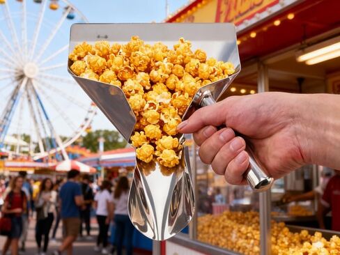 مغرفة الفشار من الفولاذ المقاوم للصدأ، مغرفة القلي الفرنسية، أداة تعبئة سريعة لأكياس أكياس الفشار، مغرفة متعددة الأغراض لآلة الفشار، حلوى الثلج، الوجبات الخفيفة والحلويات in Kuwait