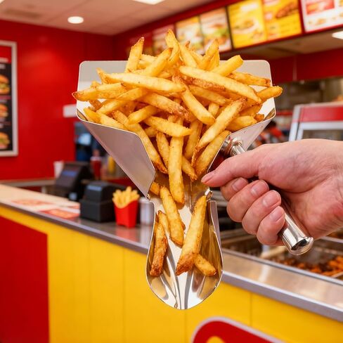 مغرفة الفشار من الفولاذ المقاوم للصدأ، مغرفة القلي الفرنسية، أداة تعبئة سريعة لأكياس أكياس الفشار، مغرفة متعددة الأغراض لآلة الفشار، حلوى الثلج، الوجبات الخفيفة والحلويات in Kuwait