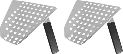 2pcs Fry Bagger Scooper, Right Handle, 7.7 x 7.5 x 4.3inch Stainless Steel Ergonomic French Fry Scoop with Holes for Quick Popcorn Filtering in Saudi Arabia