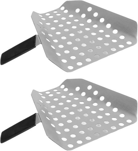 2pcs Fry Bagger Scooper, Right Handle, 7.7 x 7.5 x 4.3inch Stainless Steel Ergonomic French Fry Scoop with Holes for Quick Popcorn Filtering in Saudi Arabia
