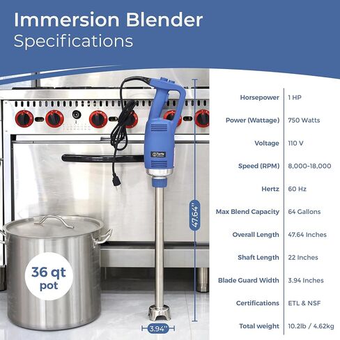TK Commercial Immersion Blender, 750 Watt/1 HP Variable Speed Motor, 20,000 RPM X-Heavy Duty with Performance Assurance - 22" in Kuwait
