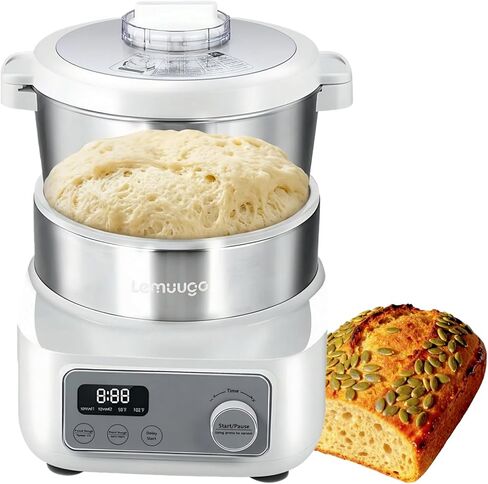 Lemuugo Electric Dough Maker with Proof Function, 6.34 Qt Bowl, Digital Timer, 2 Proofing Modes,Face-up Touch Panel,304 Stainless Steel,Kneading Device,LE-MIX6L in Saudi Arabia