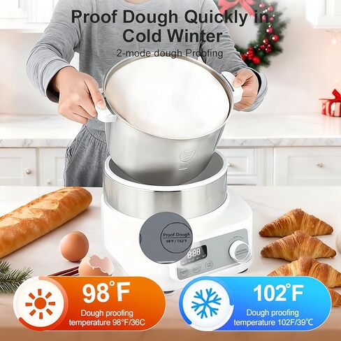 Lemuugo Electric Dough Maker with Proof Function, 6.34 Qt Bowl, Digital Timer, 2 Proofing Modes,Face-up Touch Panel,304 Stainless Steel,Kneading Device,LE-MIX6L in Saudi Arabia