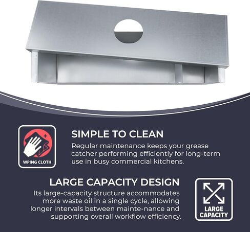 Grease Box for Commercial Exhaust Fans and Food Truck Exhaust Fans, Grease Catcher Includes Downspout, Rooftop Grease Holder for Kitchen in Kuwait