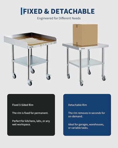 Stainless Steel Work Table with Wheels, 24x30 Inch Commercial Prep Table with Detachable 3-Sided Backsplash and Adjustable Shelf, Mobile Workbench for Kitchen Restaurant Garage in Saudi Arabia