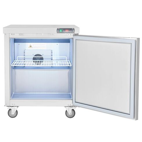 VEVOR 28" W Commercial Freezer Worktop, 7.4 Cu. Ft Undercounter Freezers with/Casters, <0~-8℉>Defrost Frozen Prep Table, Single Door Stainless Steel Food Frozen Prep Station for Restaurant, Diner in Saudi Arabia