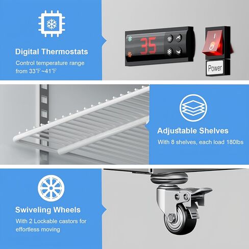 48"W Commercial Freezer 4 Door Stainless Steel Reach-in Solid Door Upright Fan Cooling 36 Cu.ft 2 Section Freezer -8-1°F for Restaurant, Bar, Shop in Saudi Arabia