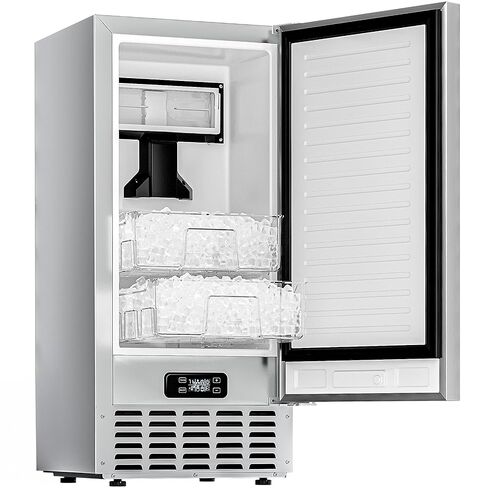 EUHOMY Under Counter Ice Maker with Drain Pump, 90 lbs/Day Ice Machine, Auto-Cleaning & 24H Timer, Stainless Steel Commercial Ice Maker with 24 lbs Storage for Home/Bar/Cafe/Restaurant in Kuwait