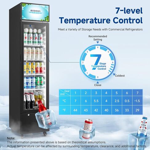 BODEGACOOLER Beverage Refrigerator and Cooler, 7.71 Cu. Ft Commercial Refrigerators for Drink, Beer, Tall Commercial Cooler for Beer, Soda, Single Door Display fridge in Kuwait