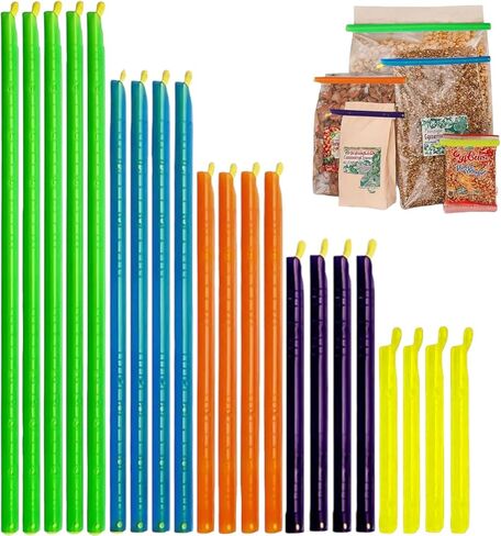 20-Sticks Bag Sealer Stick, 6 Diffrent Sizes, Chip Clips, Stay Fresh Bag Sealer Sticks, Keeps Food Bags Airtight Watertight & Food Fresh Longer in Saudi Arabia