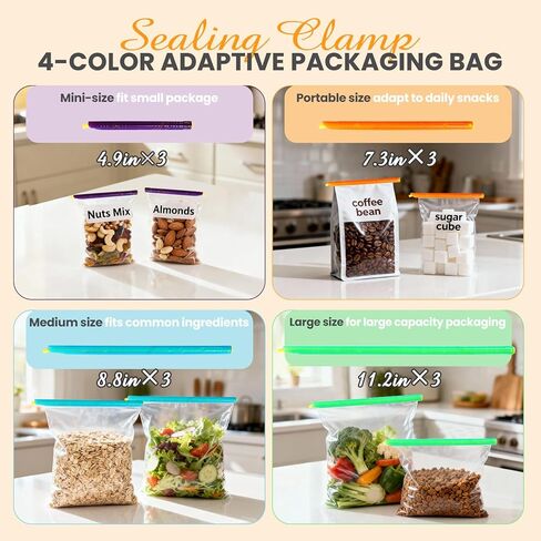 Gripstick Bag Clips, 12Pack Chip Clips with Stay, Sealing Clips for Multi-Size Bags to Keep Food Crispy & Fresh and Prevent Waste in Saudi Arabia