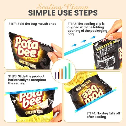 Gripstick Bag Clips, 12Pack Chip Clips with Stay, Sealing Clips for Multi-Size Bags to Keep Food Crispy & Fresh and Prevent Waste in Saudi Arabia