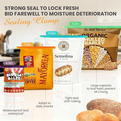 Gripstick Bag Clips, 12Pack Chip Clips with Stay, Sealing Clips for Multi-Size Bags to Keep Food Crispy & Fresh and Prevent Waste in Saudi Arabia