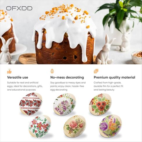 OFXDD Egg Wraps Easter Set 21 Pcs - Thermo Heat Egg Shrink Wrappers with Orthodox Patterns - Slavic, Traditional Easter Egg Wraps and Pysanky in Saudi Arabia