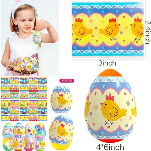 QLINLEAF 50Pcs Easter Egg Wrapper Eggs Film Shrink Wraps for Easter Eggs Sleeves Decorations, Cute Easter Egg Arounds in Saudi Arabia