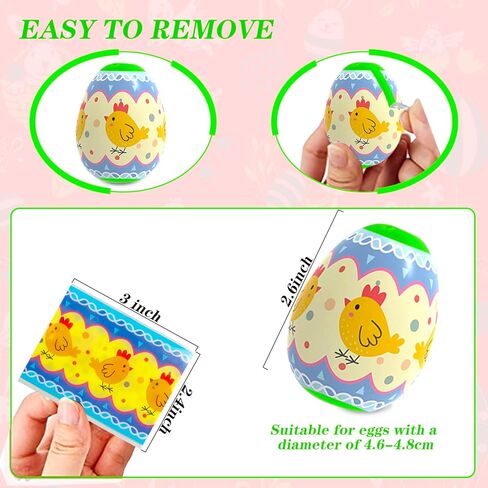 QLINLEAF 50Pcs Easter Egg Wrapper Eggs Film Shrink Wraps for Easter Eggs Sleeves Decorations, Cute Easter Egg Arounds in Saudi Arabia