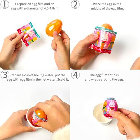 QLINLEAF 50Pcs Easter Egg Wrapper Eggs Film Shrink Wraps for Easter Eggs Sleeves Decorations, Cute Easter Egg Arounds in Saudi Arabia