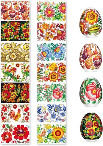 OFXDD 14 Pcs Egg Wraps Easter Set - Thermo Easter Egg Shrink Wrappers for Pysanka - Traditional Egg Sleeves Easter - Ukrainian Easter Egg Decorating Kit in Saudi Arabia