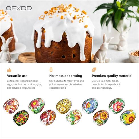 OFXDD 14 Pcs Egg Wraps Easter Set - Thermo Easter Egg Shrink Wrappers for Pysanka - Traditional Egg Sleeves Easter - Ukrainian Easter Egg Decorating Kit in Saudi Arabia