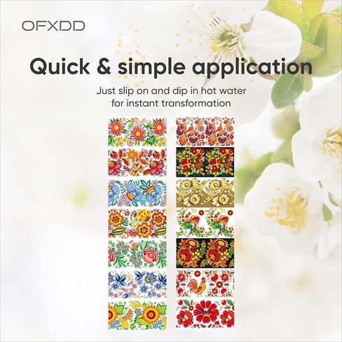 OFXDD 14 Pcs Egg Wraps Easter Set - Thermo Easter Egg Shrink Wrappers for Pysanka - Traditional Egg Sleeves Easter - Ukrainian Easter Egg Decorating Kit in Saudi Arabia