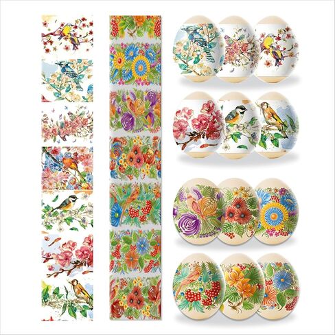 Egg Wraps Easter Set for Pysanky 14 Pcs - Traditional Easter Egg Wraps Ukrainian - Thermo Heat Egg Sleeves Easter with Patterns - Orthodox/Slavic Easter Egg Shrink Wrappers in Saudi Arabia