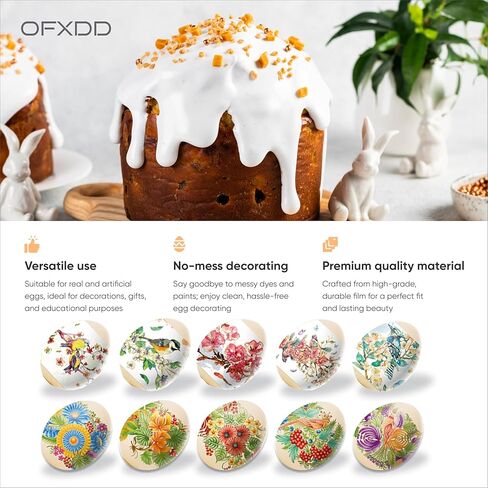 Egg Wraps Easter Set for Pysanky 14 Pcs - Traditional Easter Egg Wraps Ukrainian - Thermo Heat Egg Sleeves Easter with Patterns - Orthodox/Slavic Easter Egg Shrink Wrappers in Saudi Arabia