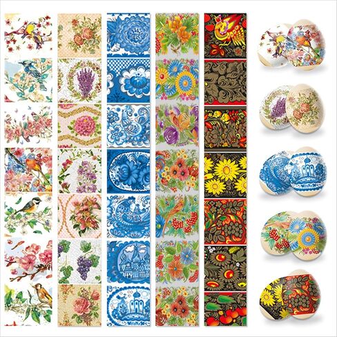 Egg Wraps Easter with Patterns 35 Pcs - Traditional Ukrainian Egg Decorating Kit - Easter Egg Wraps Ukrainian, Orthodox, Slavic - Thermo Heat Easter Egg Shrink Wrappers for Pysanky in Saudi Arabia
