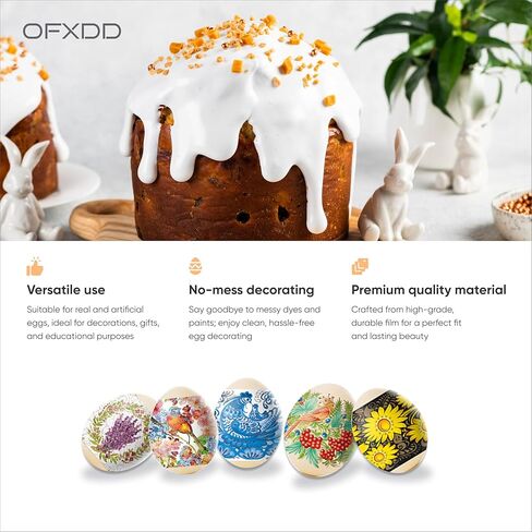Egg Wraps Easter with Patterns 35 Pcs - Traditional Ukrainian Egg Decorating Kit - Easter Egg Wraps Ukrainian, Orthodox, Slavic - Thermo Heat Easter Egg Shrink Wrappers for Pysanky in Saudi Arabia