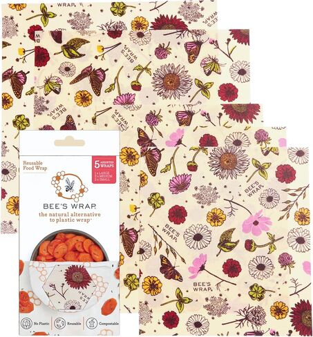 Bee's Wrap Beeswax Wraps for Food - 3 Pack of Medium Beeswax Wraps - Plastic Free Made in USA Reusable Natural Food Wrap - Honeycomb Print in Saudi Arabia