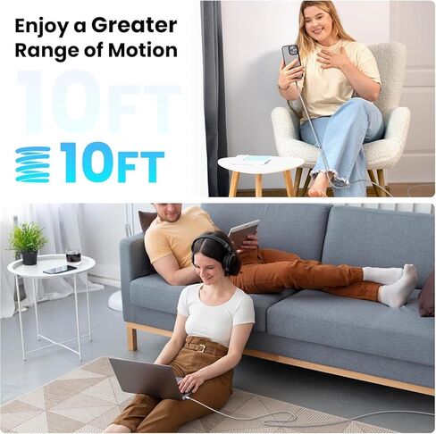 كابل KYEHD USB C، 3 حزم 10أقدام 60 وات شحن سريع كابل USB C إلى USB C، كابل شاحن متين من النوع C لهاتف iPhone 17/16/15/iPad MacBook CarPlay والمزيد - رمادي أبيض in Kuwait