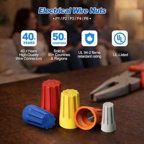 310 Pcs Wire Nuts Assortment Kit – Spring-Loaded Wire Caps, Electrical Wire Nuts Connectors with Twist-On Design for Secure & Quick Wiring Connections in Saudi Arabia