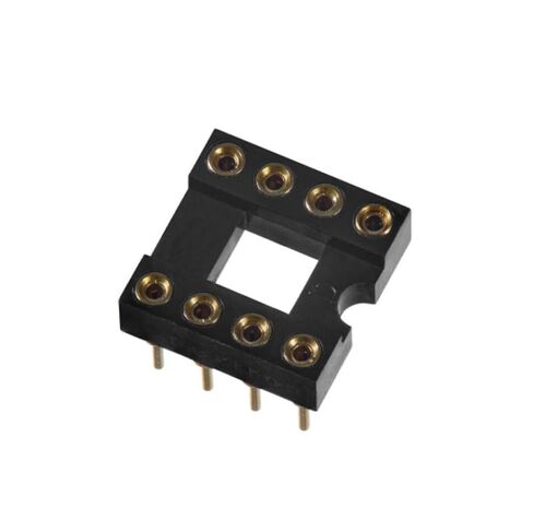 20pcs s 2 Row 8 Flat Pins Full Gold Plated Round Hole Solder Type Sockets Adapter DIP-8 8DIP 8 DIP IC. in Saudi Arabia