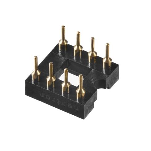 20pcs s 2 Row 8 Flat Pins Full Gold Plated Round Hole Solder Type Sockets Adapter DIP-8 8DIP 8 DIP IC. in Saudi Arabia