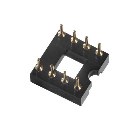 20pcs s 2 Row 8 Flat Pins Full Gold Plated Round Hole Solder Type Sockets Adapter DIP-8 8DIP 8 DIP IC. in Saudi Arabia