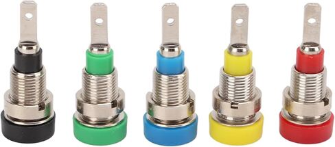 Banana Socket Panel Mount Binding Post 2mm Brass with 5 Colors - Safe Connection, Durable Material, Ideal for Electronics and RVs in Saudi Arabia