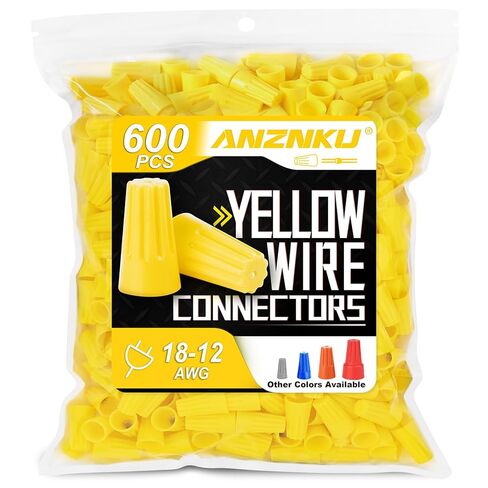 ANZNKU 600 قطعة من صواميل موصلات الأسلاك البرتقالية، AWG 18-16 أغطية الأسلاك الكهربائية، موصل أسلاك كهربائية ملفوفة عازلة للتوصيل السريع in Kuwait