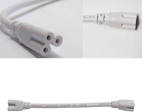 سلك توصيل مصباح T5 T8 LED مزدوج الطرف 3Pin، (10 عبوات) كابل توصيل ضوء LED لكابل الموصل المزدوج لأنبوب LED المتكامل (30 سم/0.98 قدم) in Kuwait