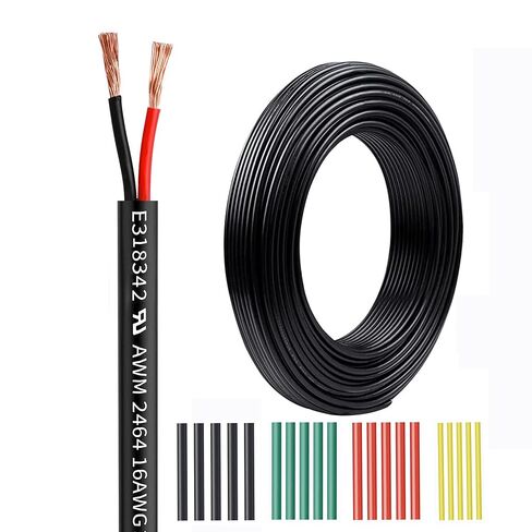 16 سلك قياس 3 موصل، 30FT 16AWG سلك كهربائي مجدول سلك PVC كابل نحاسي خالي من الأكسجين، 3 سلك كابل مرن نحاسي أساسي لشرائط إضاءة مصابيح LED للسيارات (16AWG-3C، 30FT) in Kuwait