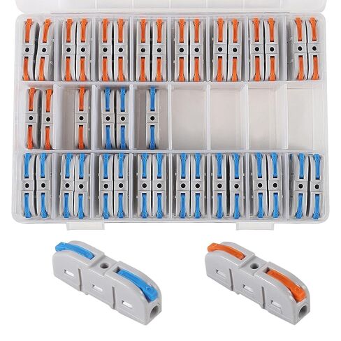 70pcs Lever Wire Connectors Quick Connect Electrical Splicing Kit for Compact Inline Terminals - 28-12 AWG, 1 in 1 Out in Saudi Arabia