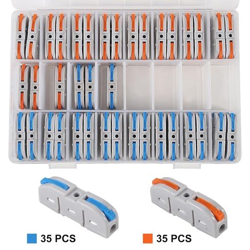 70pcs Lever Wire Connectors Quick Connect Electrical Splicing Kit for Compact Inline Terminals - 28-12 AWG, 1 in 1 Out in Saudi Arabia