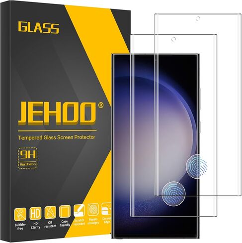 [2 Pack] for Galaxy S21 Ultra Tempered Glass Screen Protector 6.8-Inch, Fingerprint Unlock, 9H 3D HD Curved Full Coverage Glass Film for Galaxy S21 Ultra 5G in Saudi Arabia