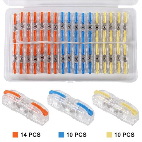 34pcs Quick Connect Electrical Splicing Wire Connectors Kit Transparent Lever Wire Connectors Compact Butt Splice Inline Terminals AWG 28-12 Insulated Terminal SPL-1 in Saudi Arabia