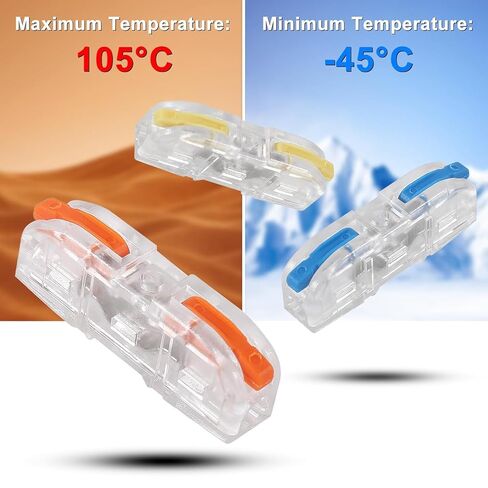34pcs Quick Connect Electrical Splicing Wire Connectors Kit Transparent Lever Wire Connectors Compact Butt Splice Inline Terminals AWG 28-12 Insulated Terminal SPL-1 in Saudi Arabia