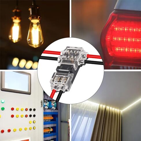20PCS Low Voltage Wire Connectors - Solid Connection, T Type 2 Pins, No Wire-Stripping Required for LED Strip, Automotive (24-20 AWG) in Saudi Arabia