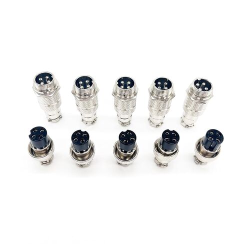 5Set GX16 4pin ذكر + أنثى مجموعة موصل مقبس قابس الطيران، قفل خيط محول دائري معدني مثبت على اللوحة، 5A/125V، 16 مم، ملحوم، للتوصيلات الكهربائية والإلكترونية in Kuwait