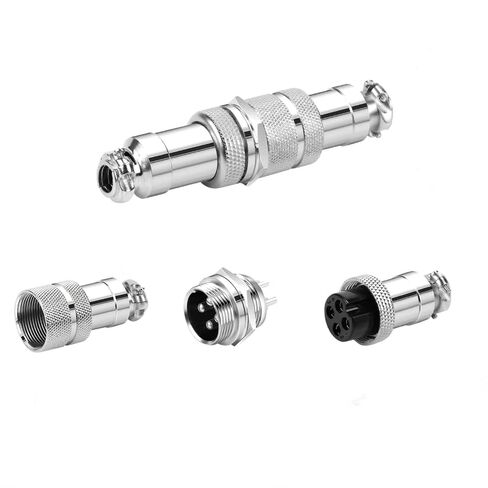 5Set GX16 4pin ذكر + أنثى مجموعة موصل مقبس قابس الطيران، قفل خيط محول دائري معدني مثبت على اللوحة، 5A/125V، 16 مم، ملحوم، للتوصيلات الكهربائية والإلكترونية in Kuwait