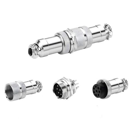 5Set GX16 4pin ذكر + أنثى مجموعة موصل مقبس قابس الطيران، قفل خيط محول دائري معدني مثبت على اللوحة، 5A/125V، 16 مم، ملحوم، للتوصيلات الكهربائية والإلكترونية in Kuwait