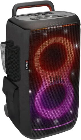 JBL Partybox 520-مكبر صوت محمول يعمل بالبطاريات مع زيادة صوت AI ، حتى 15 ساعة من وقت التشغيل ، وإثبات Splash IPX4 ، واتصال متعدد الكلام بواسطة Auracast ، ومقبض تلسكوبي (أسود) in Kuwait