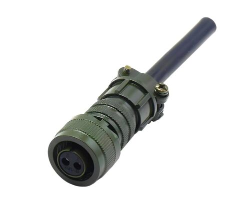 MIL-DTL-5015 سلسلة الموصل الصناعي، MS3106A14S-9S موصلات دائرية أنثى مقاومة للماء 2 دبوس اتصالات لحام إنهاء موصل ملولب مستقيم in Kuwait