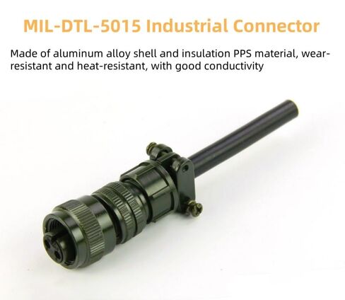 MIL-DTL-5015 سلسلة الموصل الصناعي، MS3106A14S-9S موصلات دائرية أنثى مقاومة للماء 2 دبوس اتصالات لحام إنهاء موصل ملولب مستقيم in Kuwait